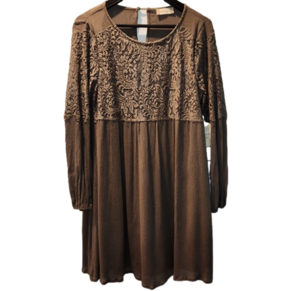 Altard state boho style mini dress dress. Womens. Brown. Size small.